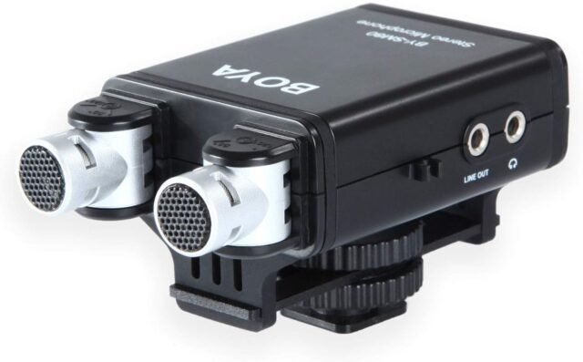 BOYA BY-SM80 Micrófono con cable para cámara estéreo